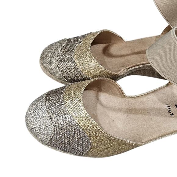 Anne Klein iflex gold wedge sandals weekend size 10 new - Picture 3 of 7